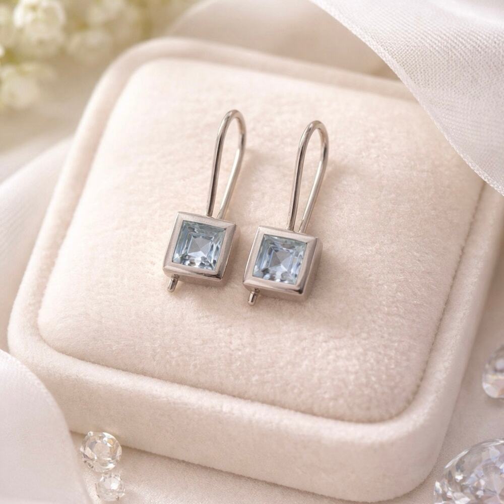 Stunning Blue Topaz in Sterling Silver Earrings